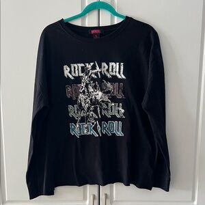 Rock & Roll Denim long sleeve black shirt
